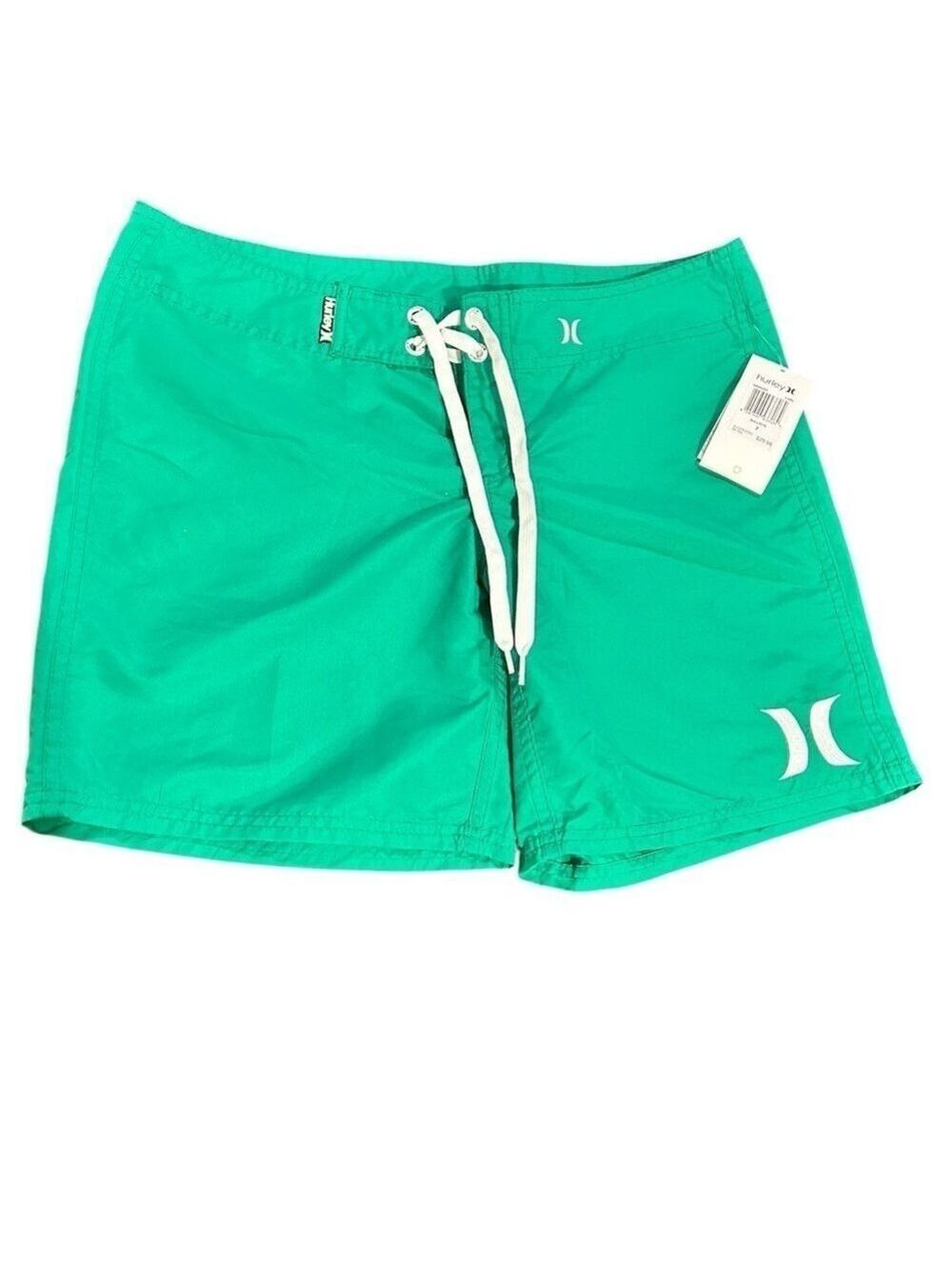 Hurley Bullseye Athletic Shorts Green Juniors 7 NWT Polyester Drawstring Waist